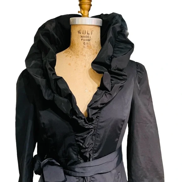 Blanc Noir Trench Coat Size Medium Fabric is cotton nylon spandex blend - Picture 4 of 16